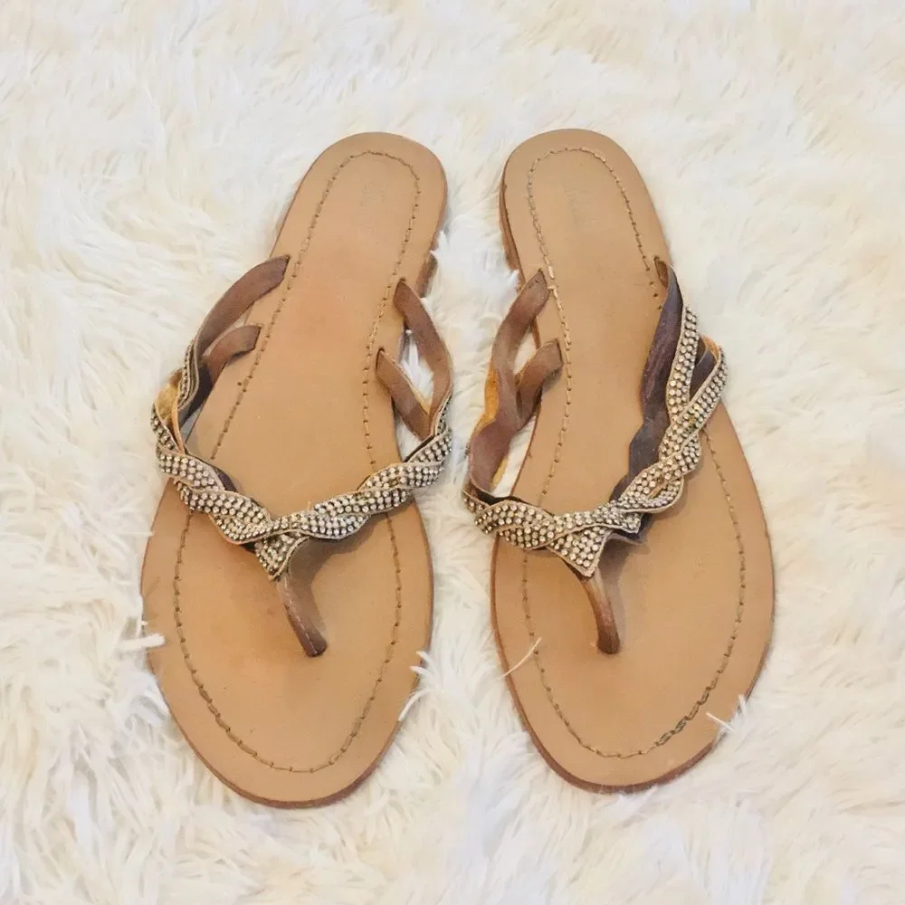 Blue by Saks 5th Avenue Gold Braided Sandals